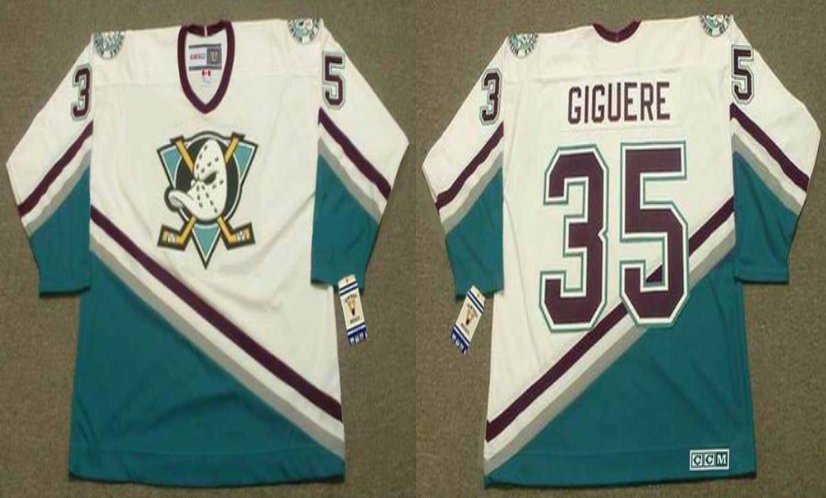 2019 Men Anaheim Ducks #35 Giguere white CCM NHL jerseys